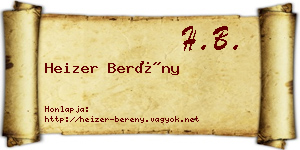 Heizer Berény névjegykártya